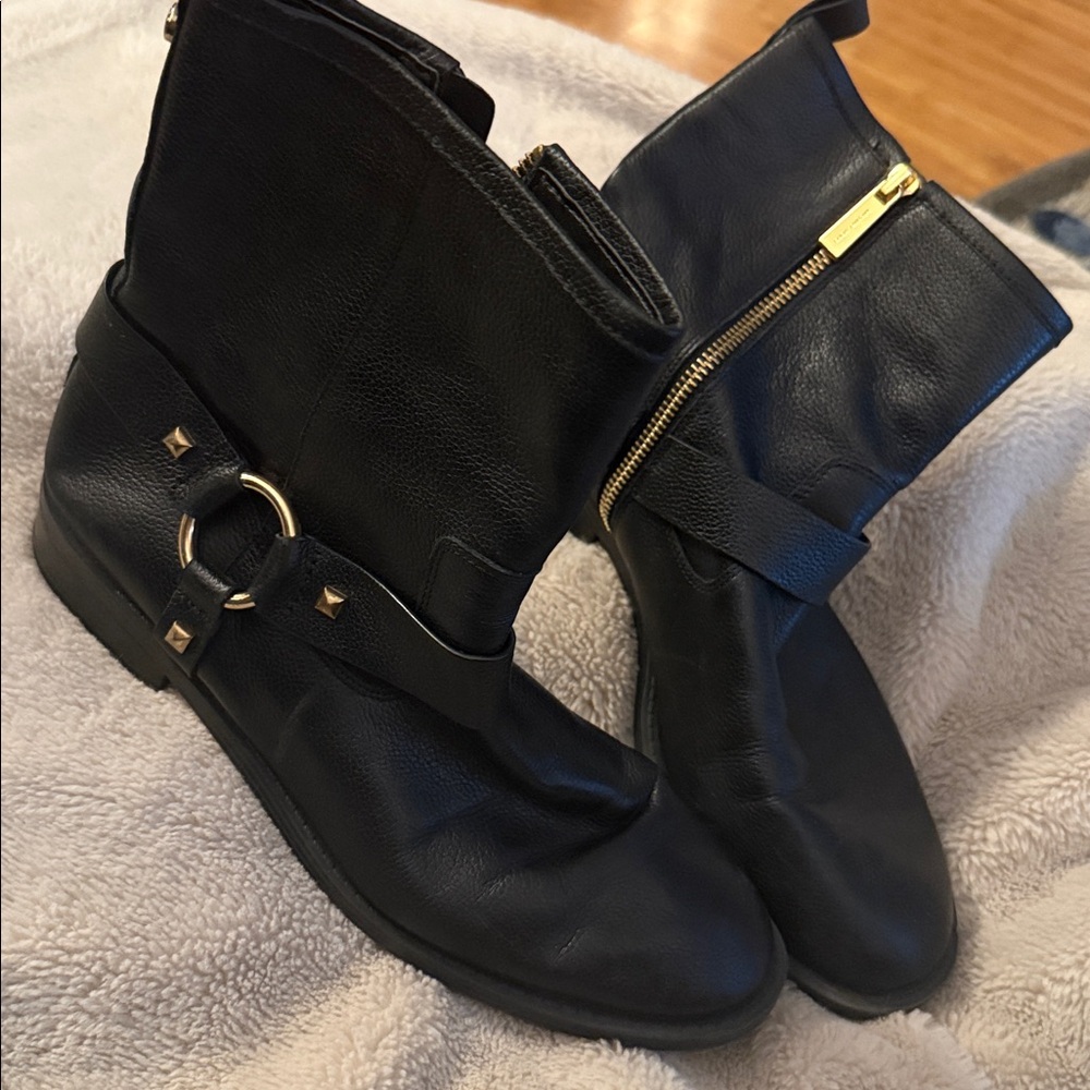 Leather studded moto boots Michael Kors